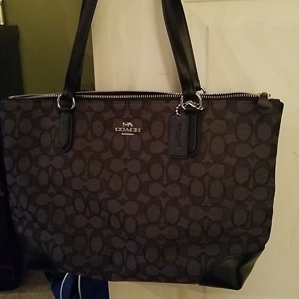 Coach Black Smoke Zip Tote Brand new.